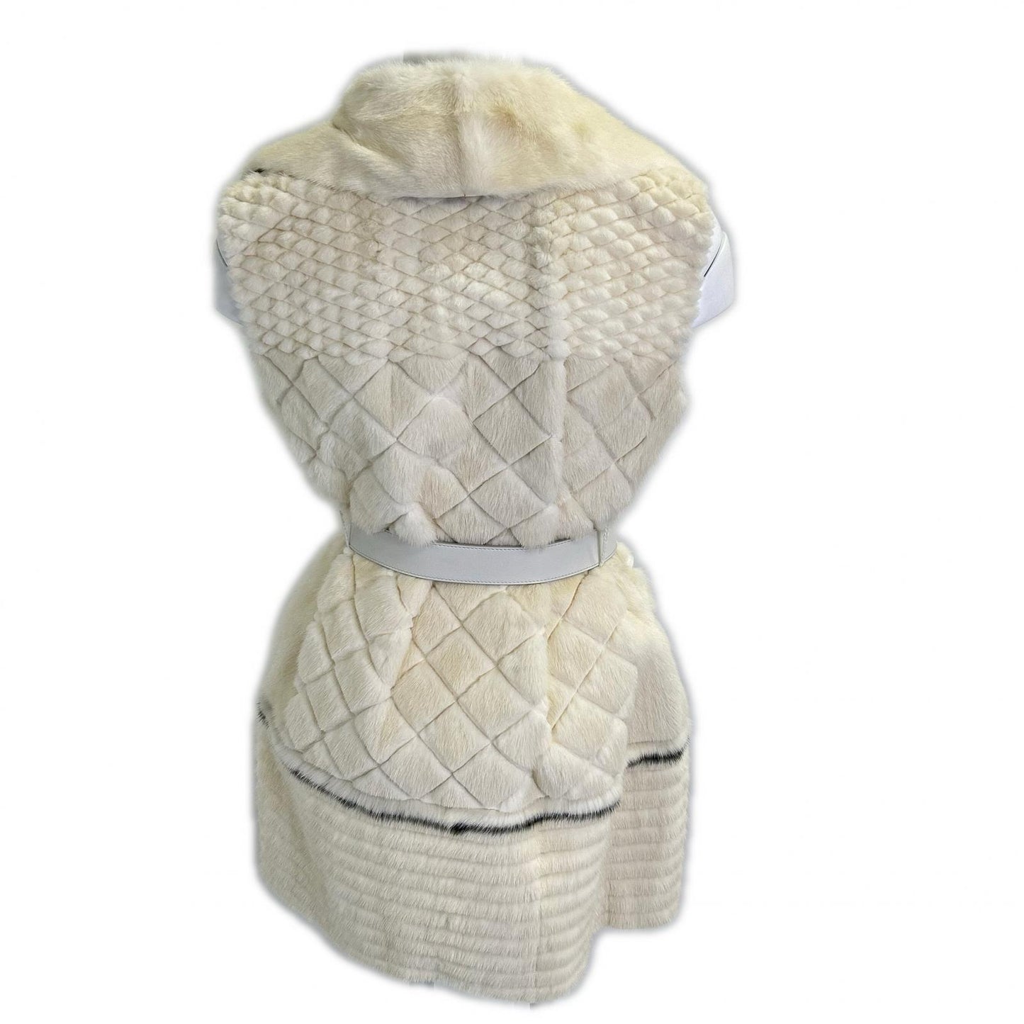 FNH407 Waist belt front hook mink gilet vest 36 women's
