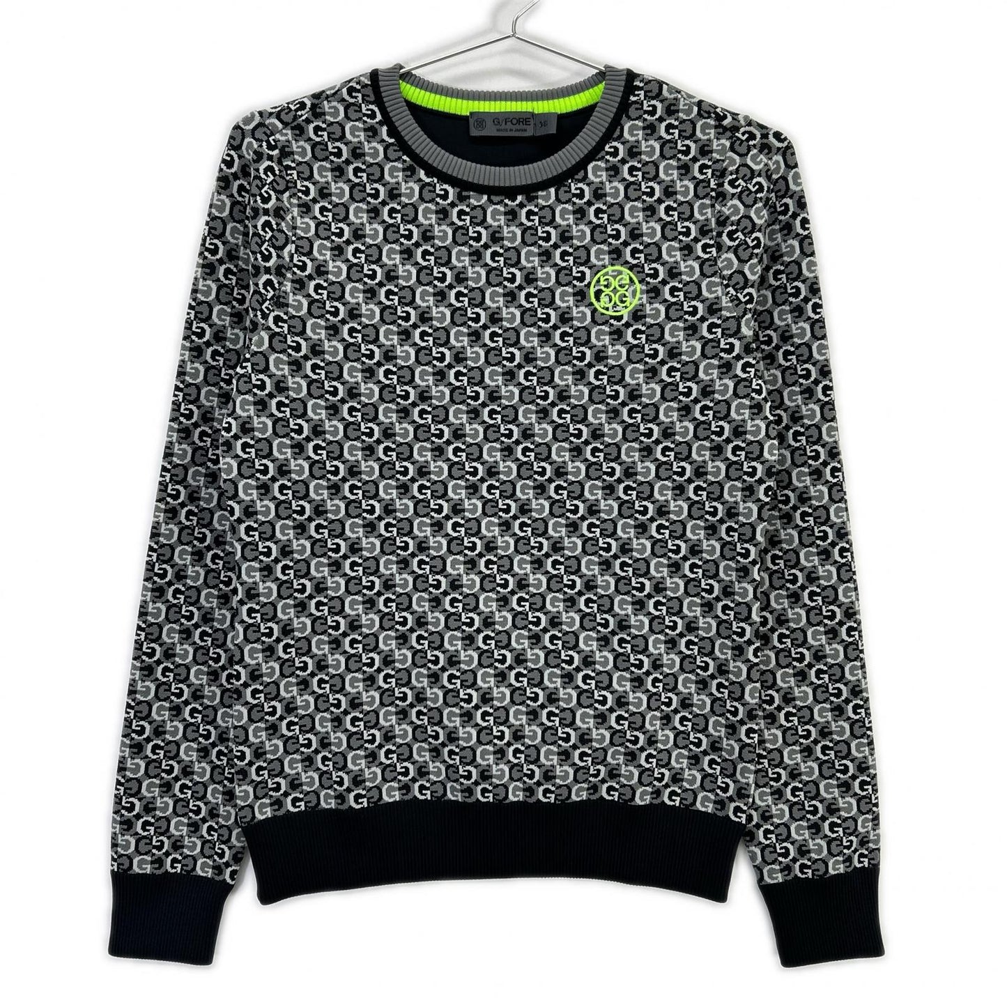 073215761 Gray All-over Pattern Crew Neck Knit Top 36 Women's