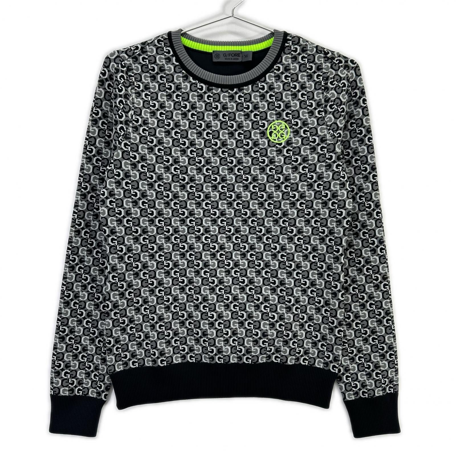 073215761 Gray All-over Pattern Crew Neck Knit Top 36 Women's