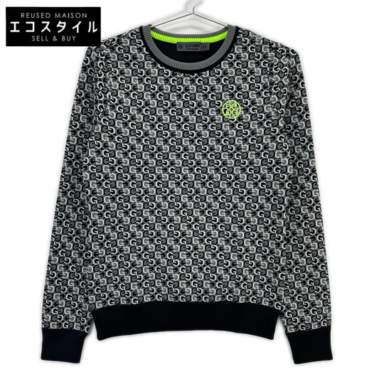 073215761 ｸﾞﾚｰ 総柄 ｸﾙｰﾈｯｸﾆｯﾄ トップス 36 レディース