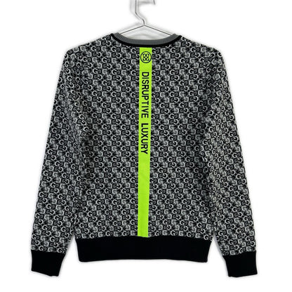 073215761 Gray All-over Pattern Crew Neck Knit Top 36 Women's
