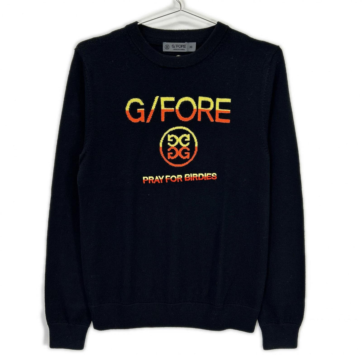 G/FORE ジーフォア 073214757 black logo-embroidered knit top