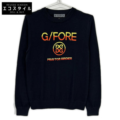 G/FORE ジーフォア 073214757 black logo-embroidered knit top