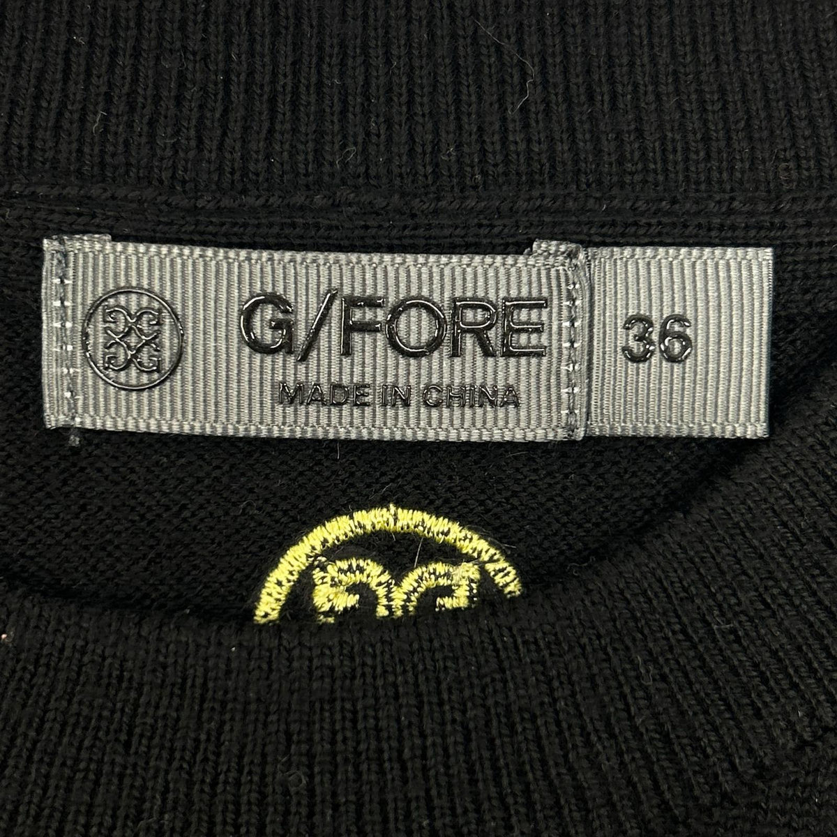 G/FORE ジーフォア 073214757 black logo-embroidered knit top