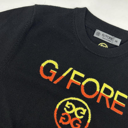 G/FORE ジーフォア 073214757 black logo-embroidered knit top