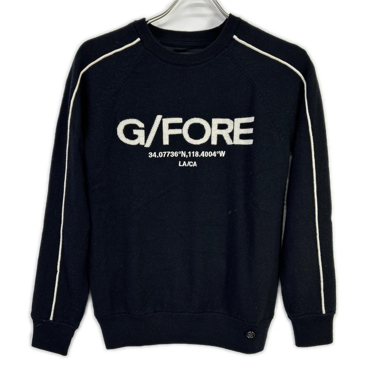 G/FORE 纪梵之狐 073215763 Logo刺绣 羊绒×真丝 圆领针织衫 上衣