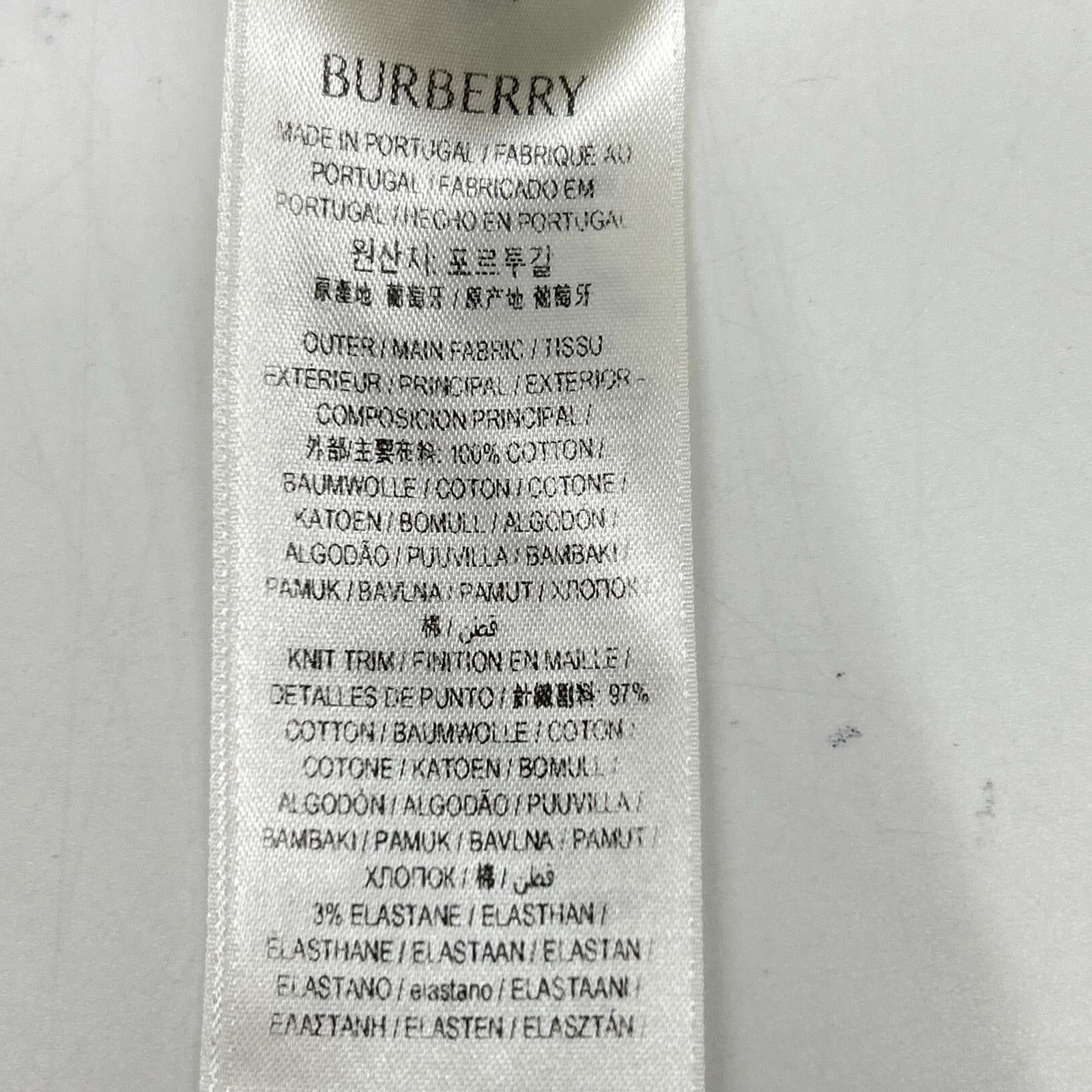 BURBERRY バーバリー  ﾀﾞﾆｴﾙﾘｰ期 8089368 ｽﾄﾛﾍﾞﾘｰﾌﾟﾘﾝﾄ ﾎﾜｲﾄ ｸﾙｰﾈｯｸTｼｬﾂ S ﾀﾞﾆｴﾙﾘｰ期 8089368 ｽﾄﾛﾍﾞﾘｰﾌﾟﾘﾝﾄ ﾎﾜｲﾄ ｸﾙｰﾈｯｸTｼｬﾂ トップス S