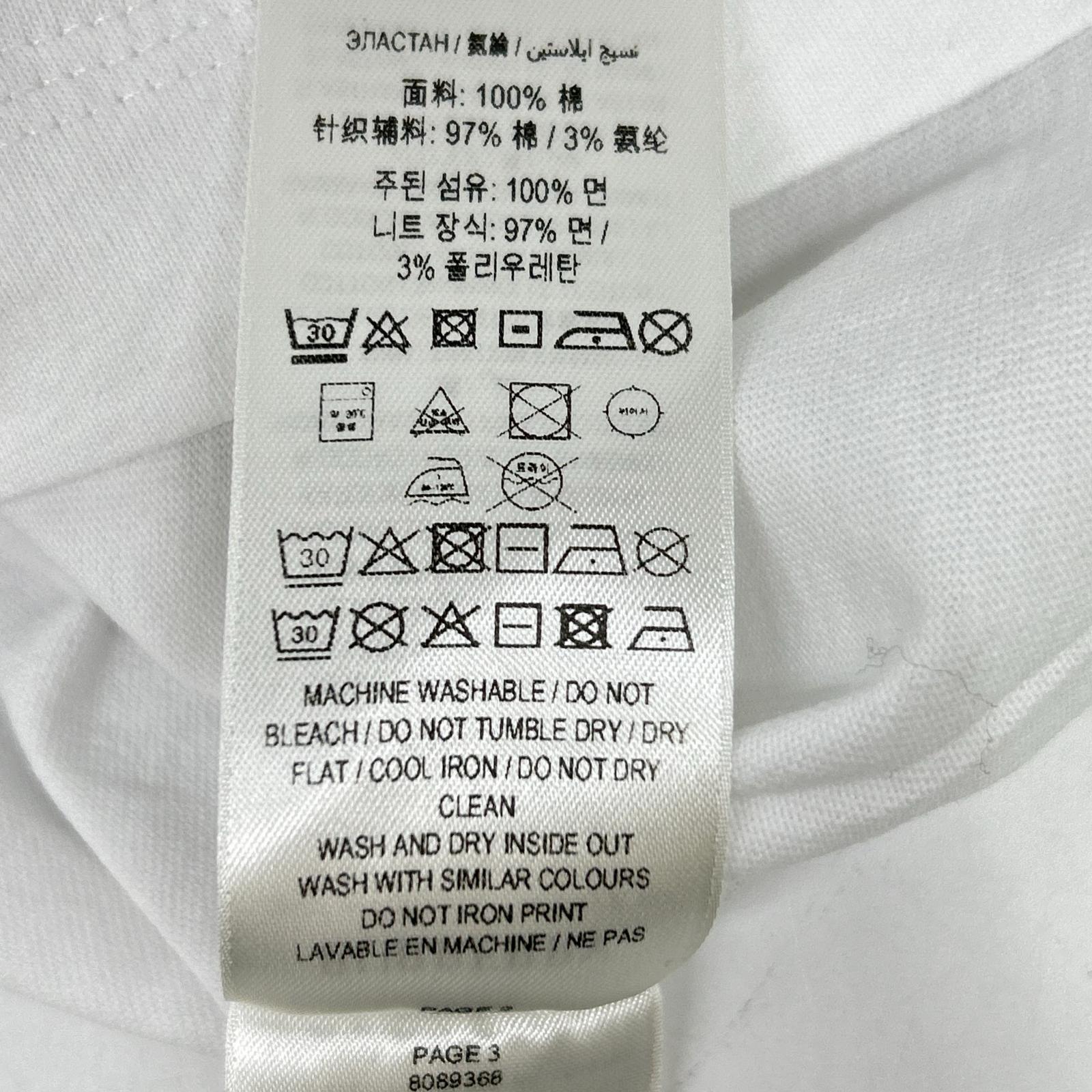 ﾀﾞﾆｴﾙﾘｰ期 8089368 ｽﾄﾛﾍﾞﾘｰﾌﾟﾘﾝﾄ ﾎﾜｲﾄ ｸﾙｰﾈｯｸTｼｬﾂ トップス S