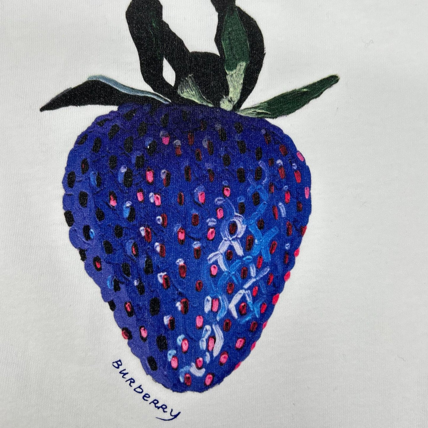 BURBERRY バーバリー ダニエルリー期 8089368 ストロベリープリント ホワイト クルーネックTシャツ トップス