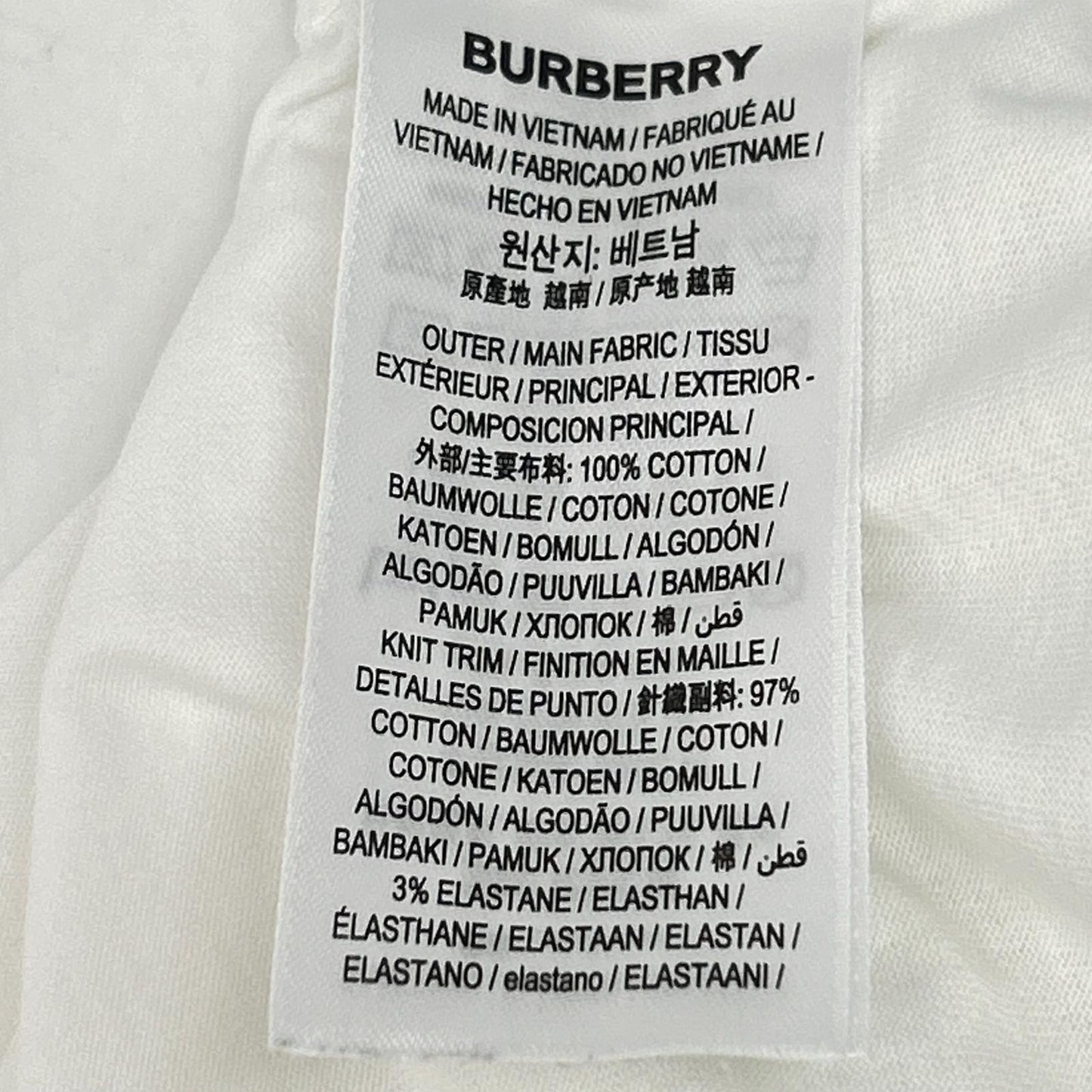 BURBERRY バーバリー リカルド期 8015186 TBロゴ ホワイト クルーネックTシャツ トップス