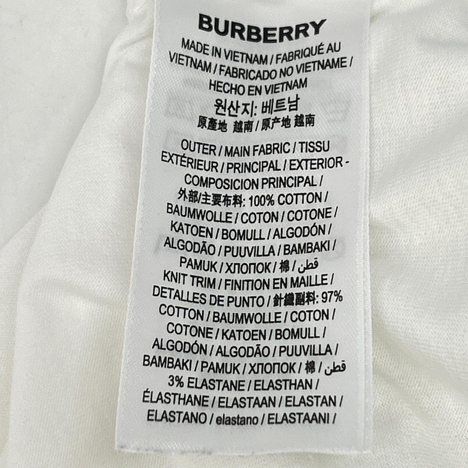BURBERRY バーバリー リカルド期 8015186 TBロゴ ホワイト クルーネックTシャツ トップス