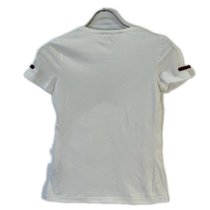 GUCCI 271596 GG Web Ribbon White Crew Neck T-Shirt Top