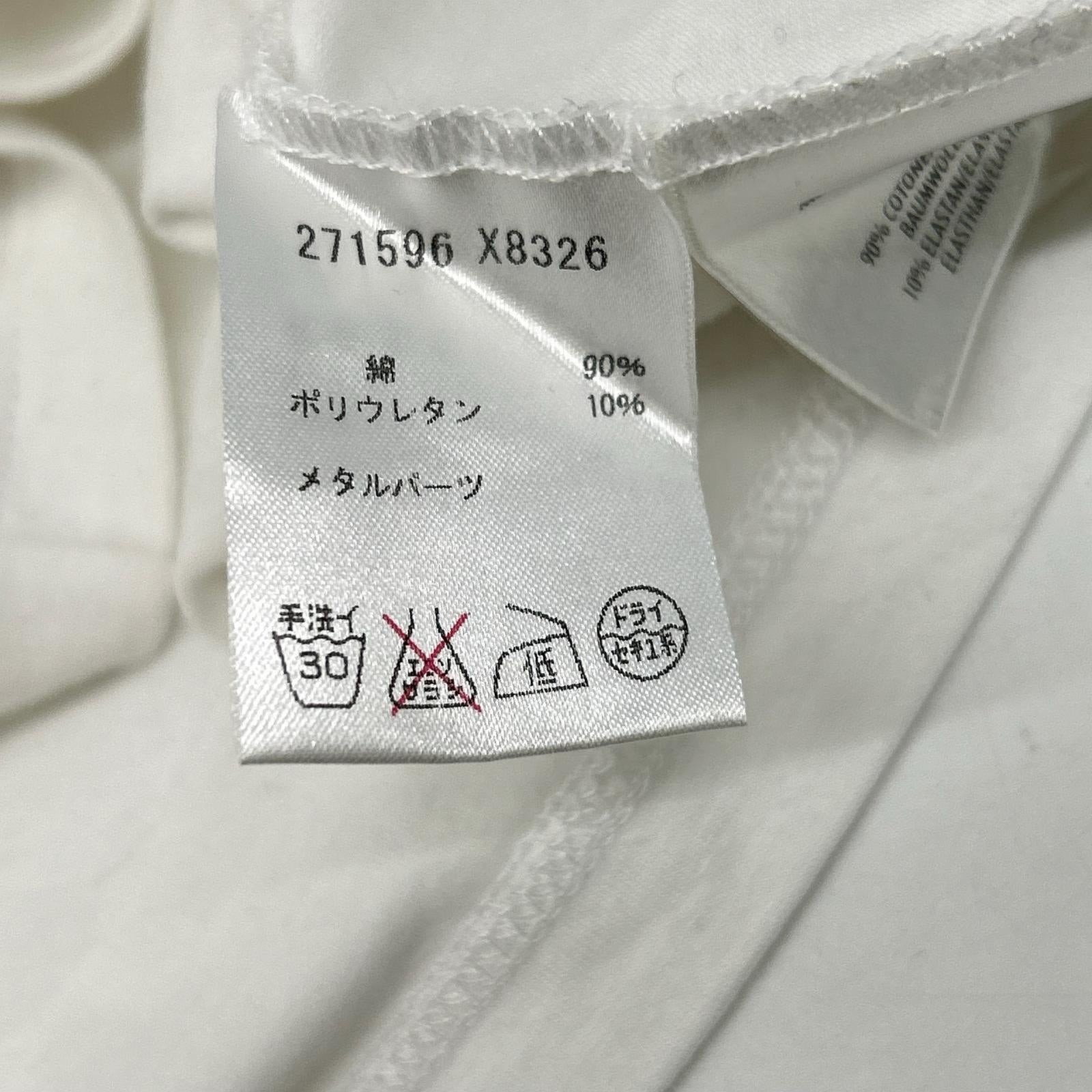 GUCCI 271596 GG Web Ribbon White Crew Neck T-Shirt Top