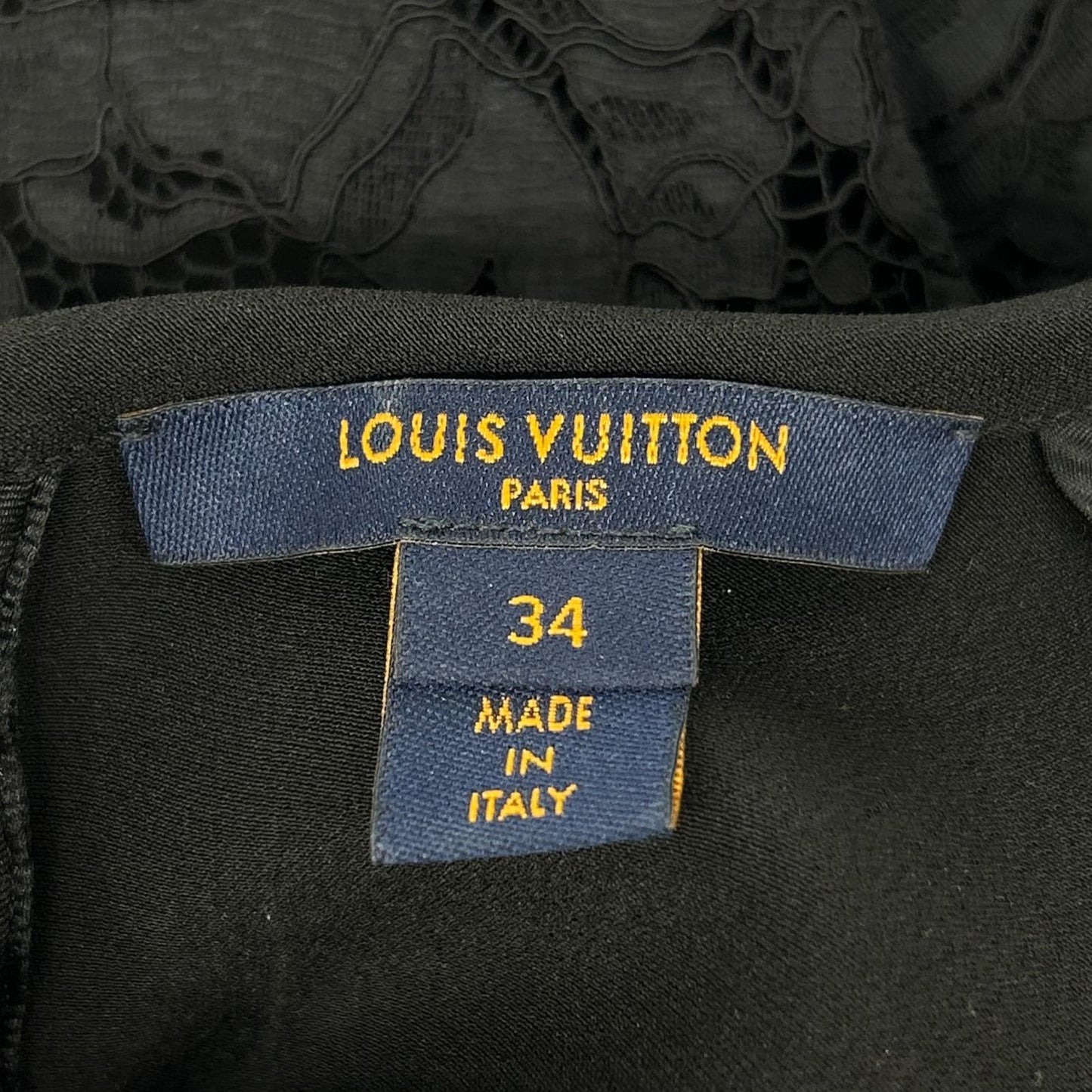 LOUIS VUITTON 路易威登 RW181W FVB FEDR20 黑色蕾丝连衣裙
