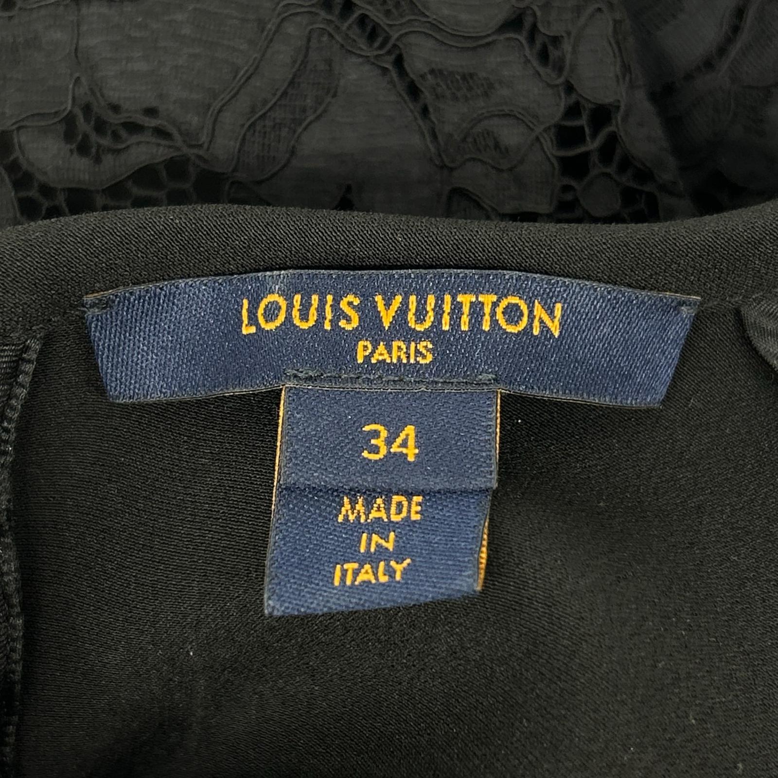 LOUIS VUITTON 路易威登 RW181W FVB FEDR20 黑色蕾丝连衣裙