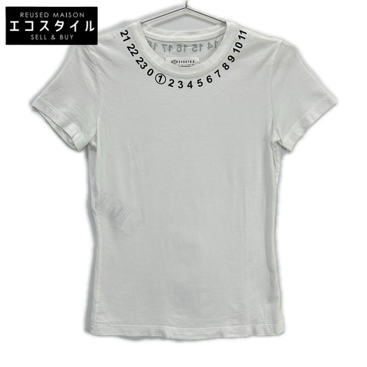Maison Margiela S51GC0434 Calendar Logo White Crewneck T-Shirt Top