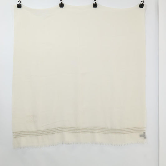 [Beautiful] Coco Mark Chain Embroidered Wool Stole for Women