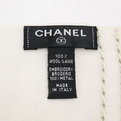 CHANEL シャネル 【美品】ココマーク チェーン刺繍 ウール ストール