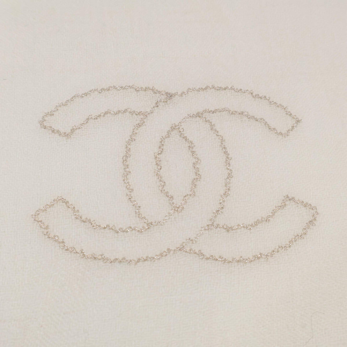 CHANEL シャネル 【美品】ココマーク チェーン刺繍 ウール ストール