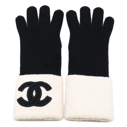 CHANEL [Excellent Condition] Coco Mark Cashmere Knit Gloves
