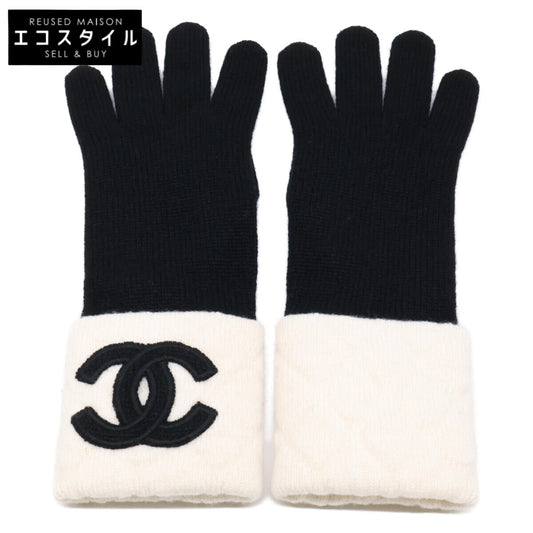 CHANEL [Excellent Condition] Coco Mark Cashmere Knit Gloves