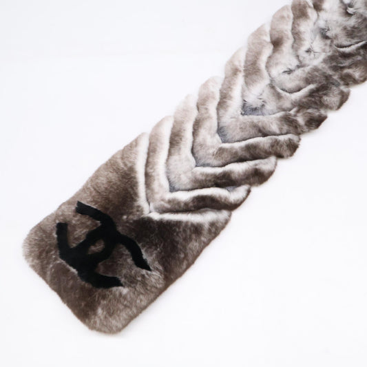 CHANEL シャネル オリラグ×カシミヤ リアルファー 両端ココマーク マフラー マフラー