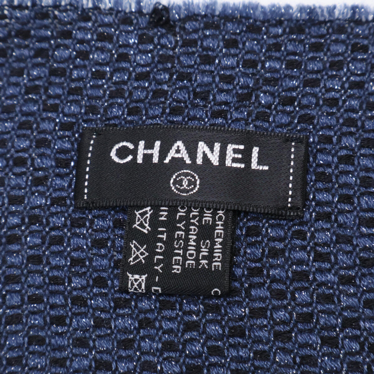 CHANEL シャネル 【美品】ココマーク CHANELロゴ カシミヤ/シルク ストール