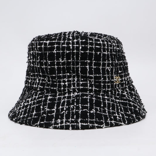 CHANEL シャネル 【美品】ココマーク ツイード バケットハット 帽子