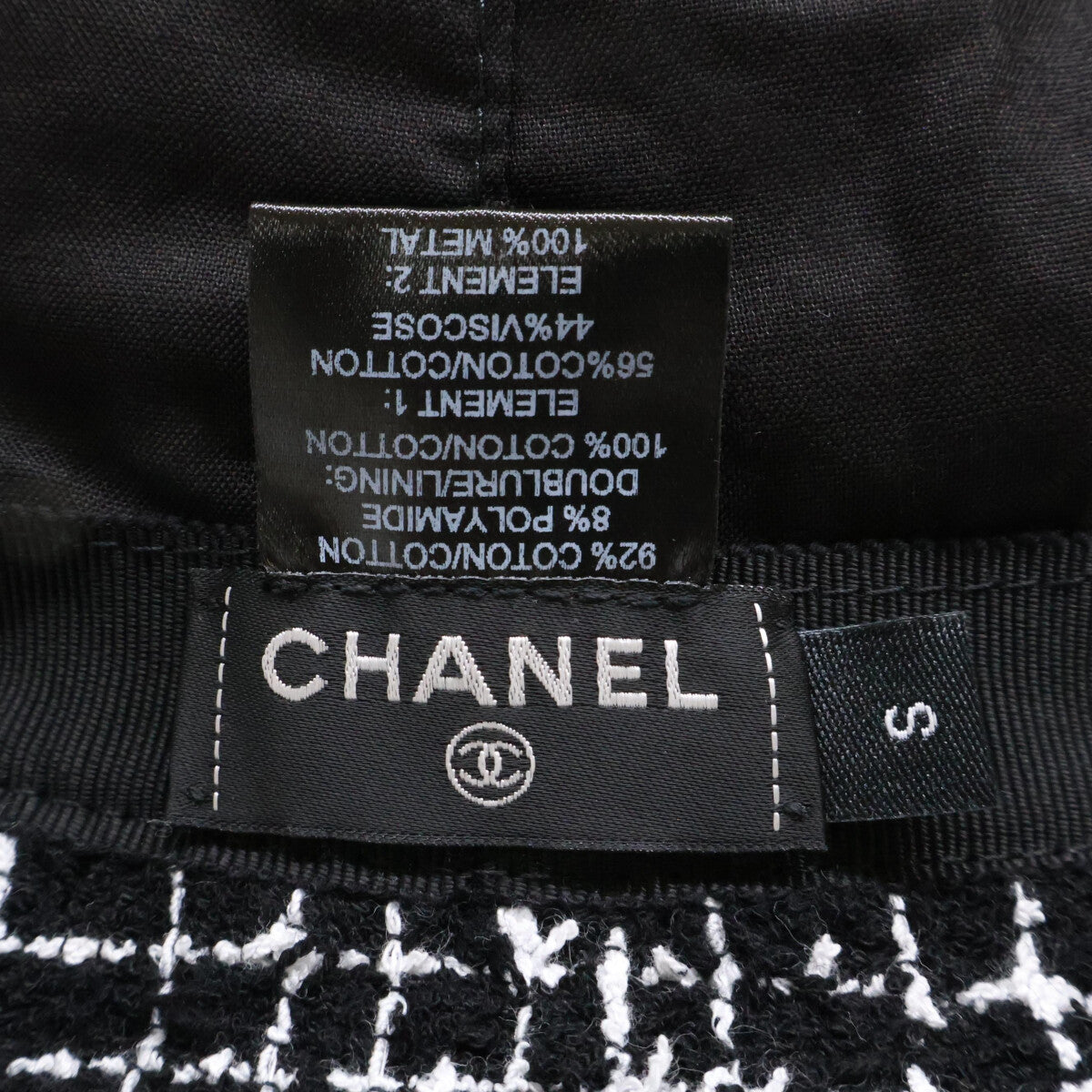 CHANEL 香奈儿 【美品】双C标志 粗花呢渔夫帽 帽子