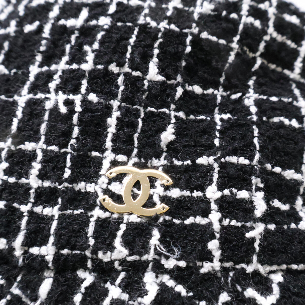 CHANEL 香奈儿 【美品】双C标志 粗花呢渔夫帽 帽子