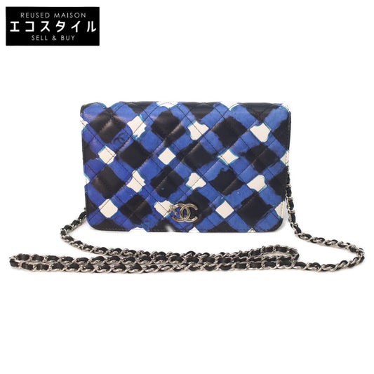 CHANEL 22 A82438 Airline Silver Hardware Calfskin Chain Wallet Shoulder Bag