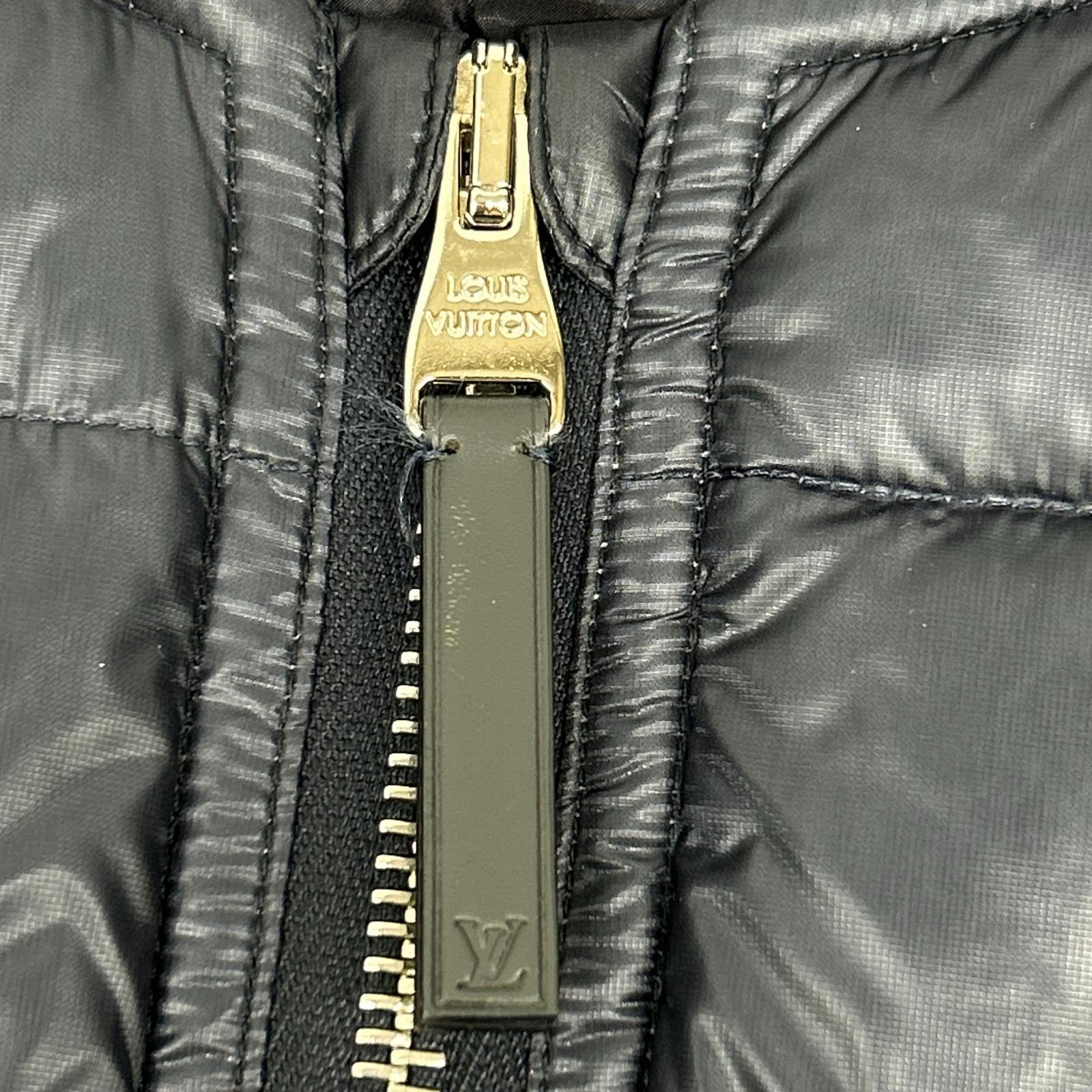 LOUIS VUITTON ルイヴィトン H9B44W ネイビー キルティング ジップアップ ロゴパッチ ダウンジャケット ジャケット