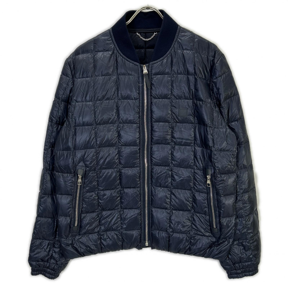 LOUIS VUITTON ルイヴィトン H9B44W ネイビー キルティング ジップアップ ロゴパッチ ダウンジャケット ジャケット