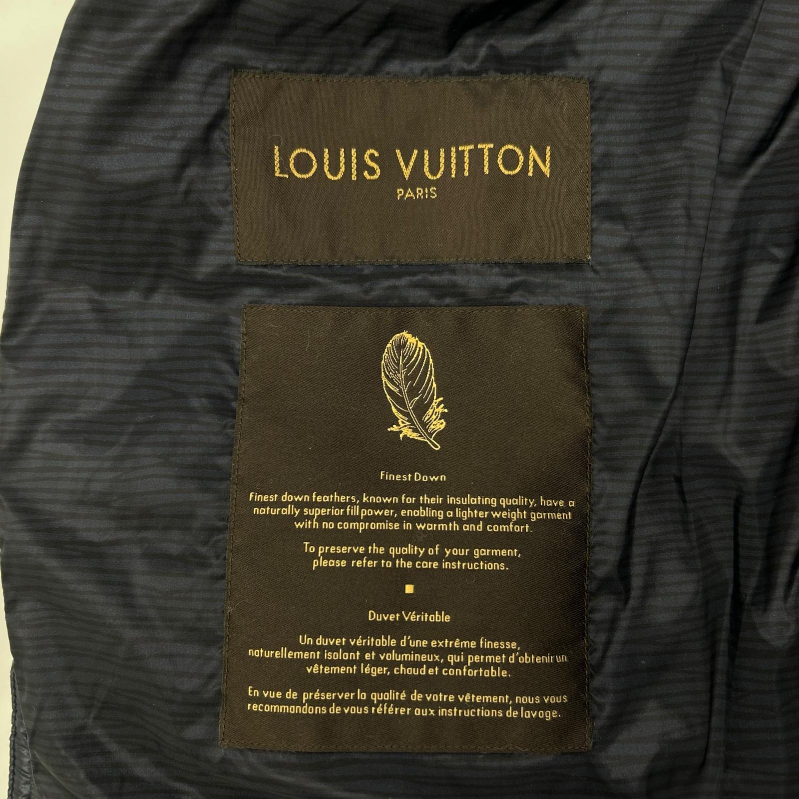 LOUIS VUITTON ルイヴィトン H9B44W ネイビー キルティング ジップアップ ロゴパッチ ダウンジャケット ジャケット