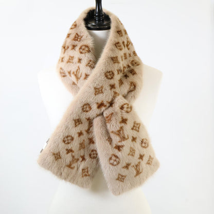 [Excellent Condition] M75761 Echarpe Monogram Mink Tippet Scarf for Women