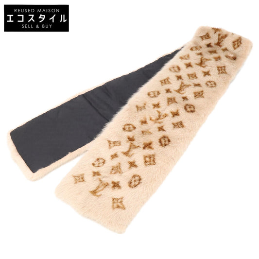LOUIS VUITTON ルイヴィトン 【美品】M75761 エシャルプ・モノグラム ミンク ティペット マフラー