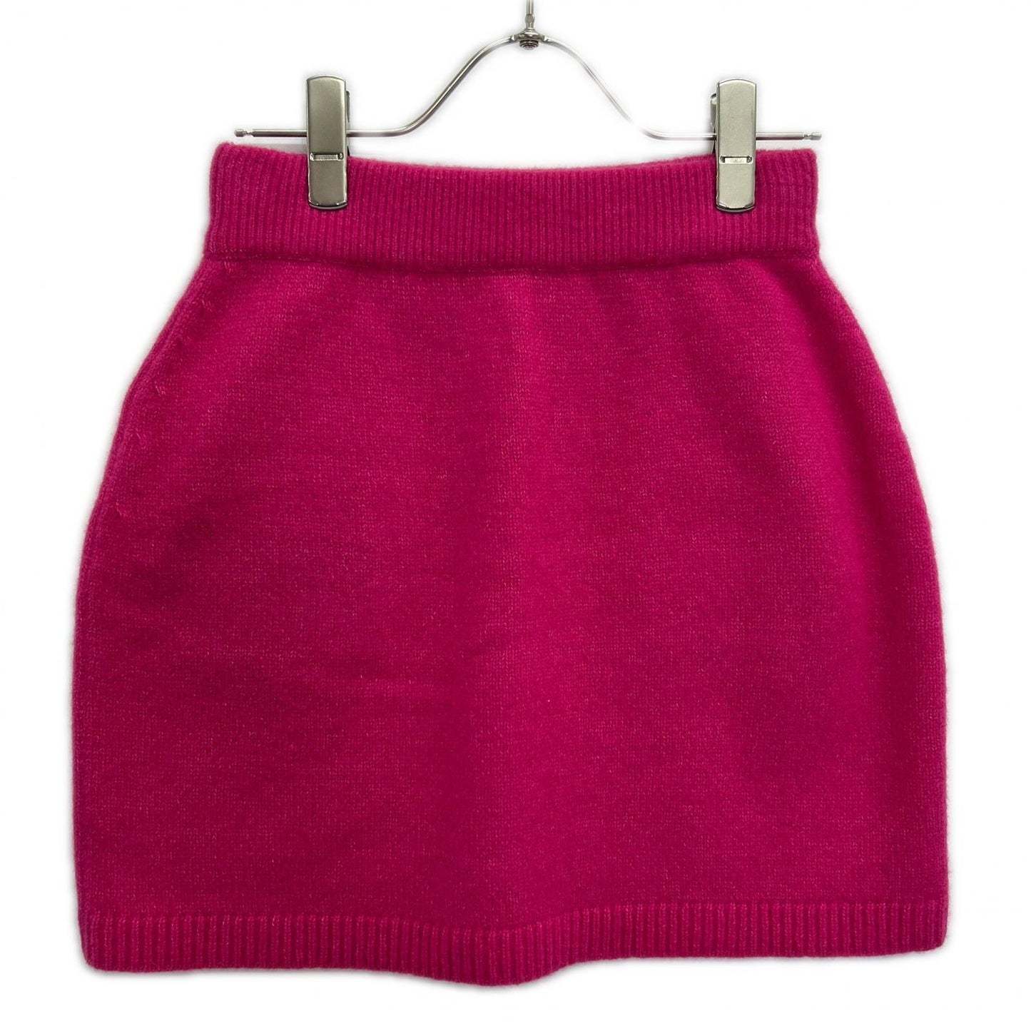 CHANEL P73519K10525 Wool x Cashmere x Silk Logo Coco Mark Button Knit Skirt