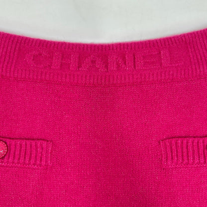 CHANEL P73519K10525 Wool x Cashmere x Silk Logo Coco Mark Button Knit Skirt