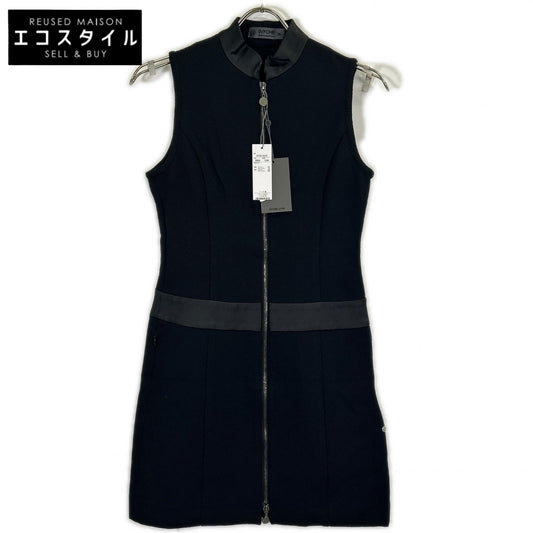 073215550 Black Front Zip One-Piece Dress 36 Ladies