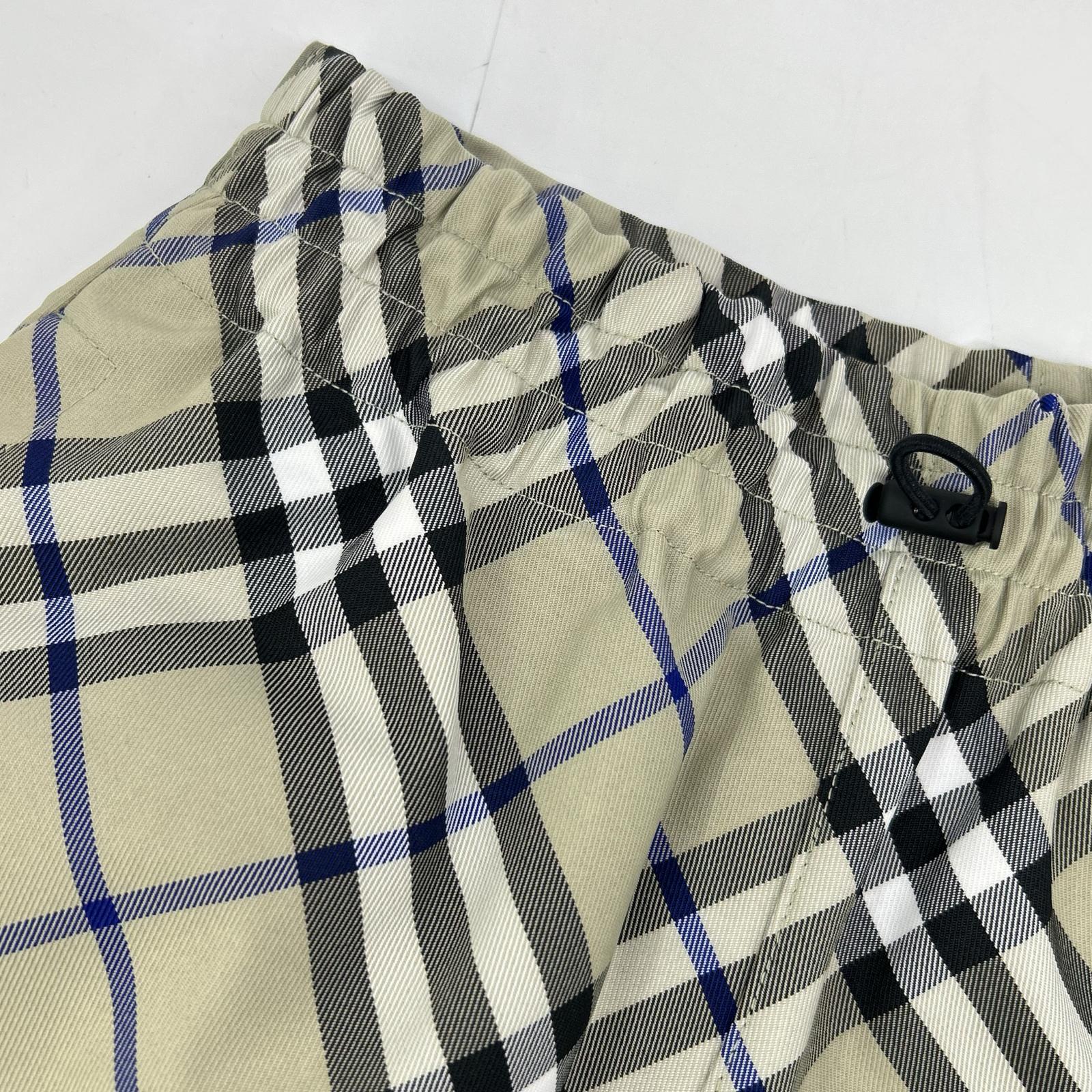BURBERRY バーバリー 8088289 グレー×ブルー バック刺繍 チェック柄 ショートパンツ ボトムス