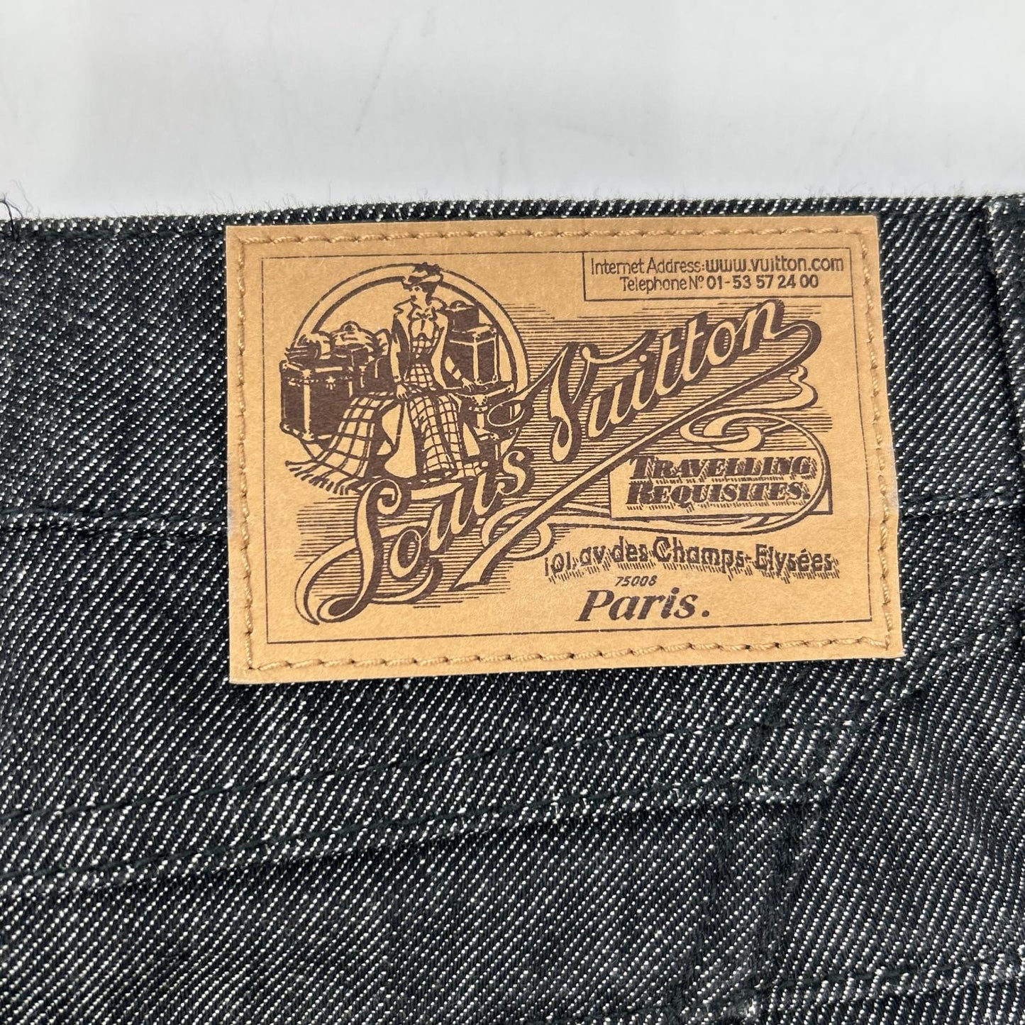 LOUIS VUITTON 路易威登 WOPA26DAZ 09SS 黑色 Monogram 内衬 牛仔短裤 下装