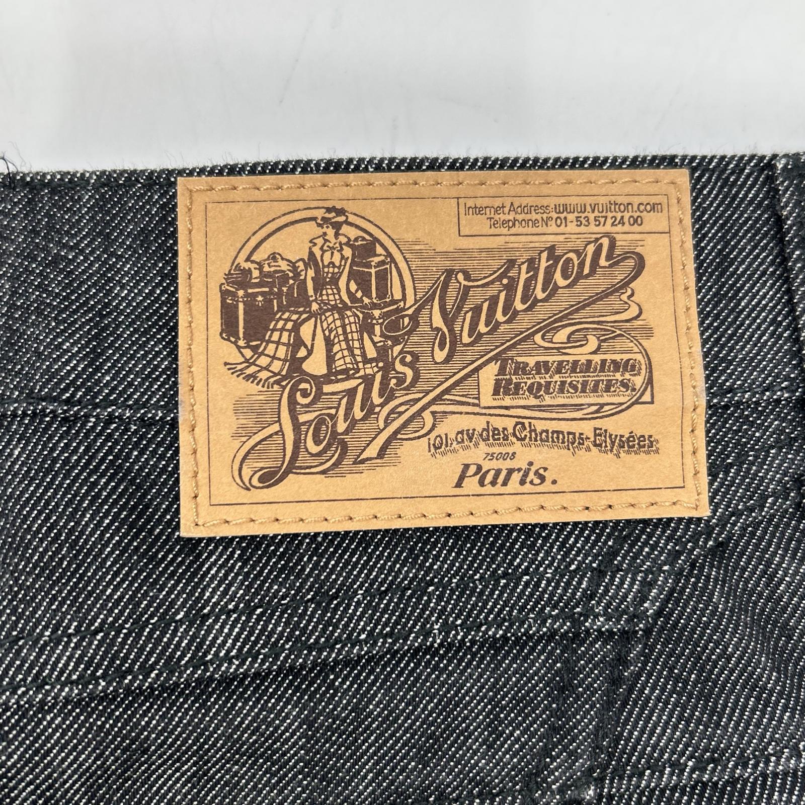 LOUIS VUITTON 路易威登 WOPA26DAZ 09SS 黑色 Monogram 内衬 牛仔短裤 下装