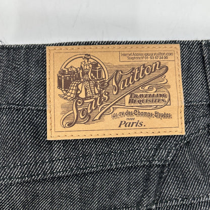 LOUIS VUITTON 路易威登 WOPA26DAZ 09SS 黑色 Monogram 内衬 牛仔短裤 下装