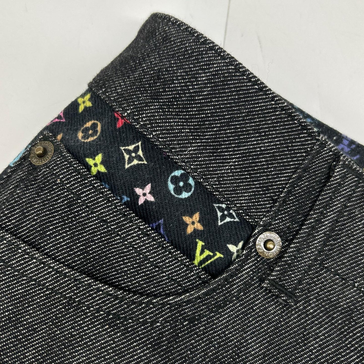 LOUIS VUITTON 路易威登 WOPA26DAZ 09SS 黑色 Monogram 内衬 牛仔短裤 下装