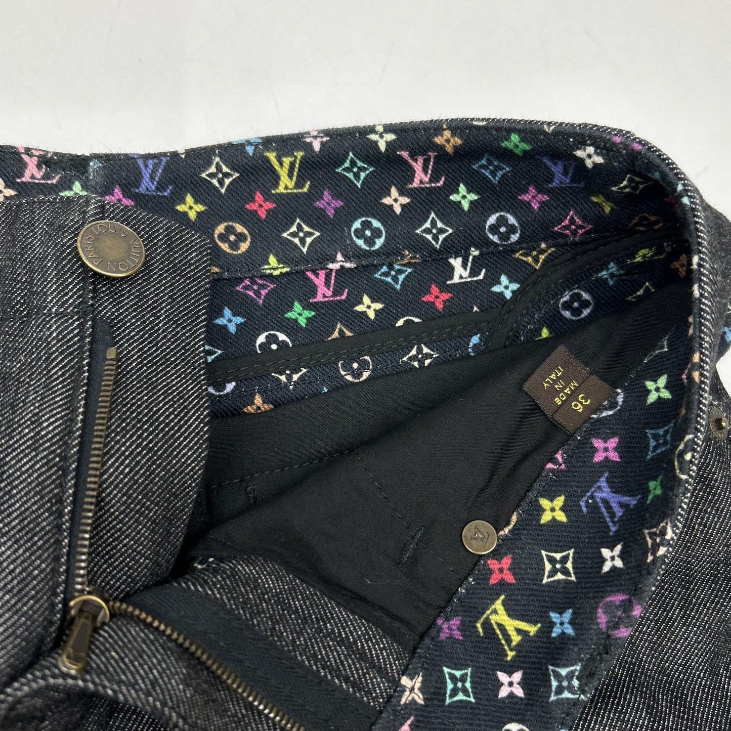 LOUIS VUITTON 路易威登 WOPA26DAZ 09SS 黑色 Monogram 内衬 牛仔短裤 下装