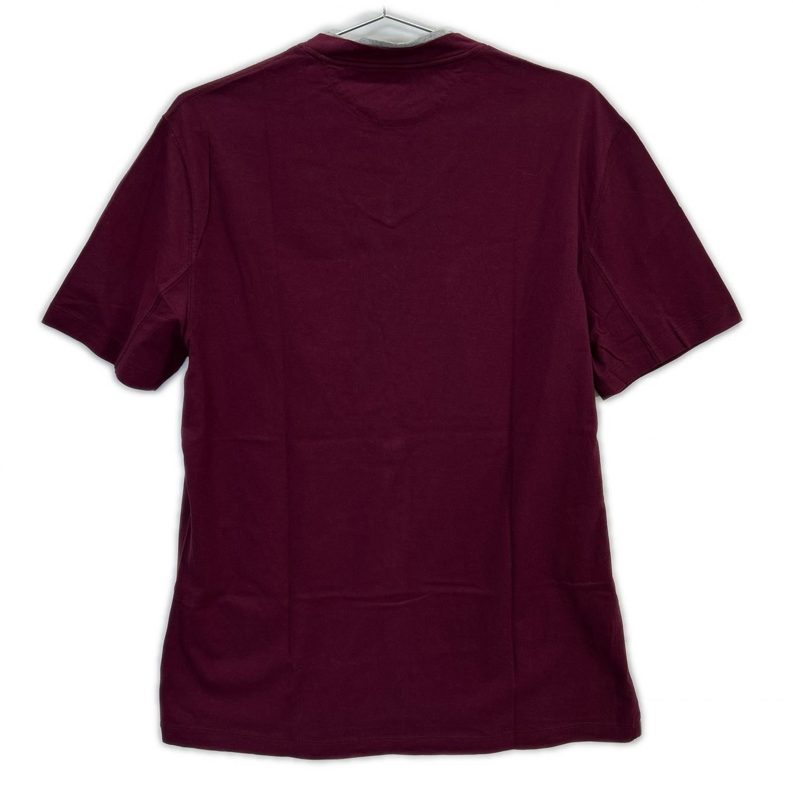 BRUNELLO CUCINELLI Brunello Cucinelli Bordeaux Cotton V-Neck T-Shirt Top