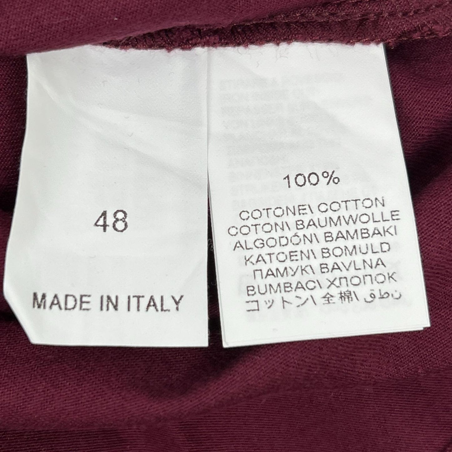 BRUNELLO CUCINELLI Brunello Cucinelli Bordeaux Cotton V-Neck T-Shirt Top