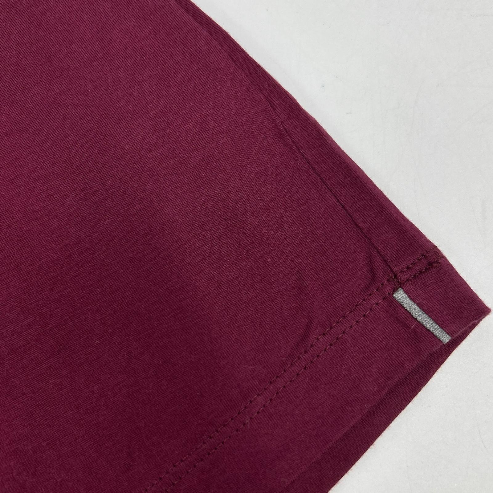 BRUNELLO CUCINELLI Brunello Cucinelli Bordeaux Cotton V-Neck T-Shirt Top