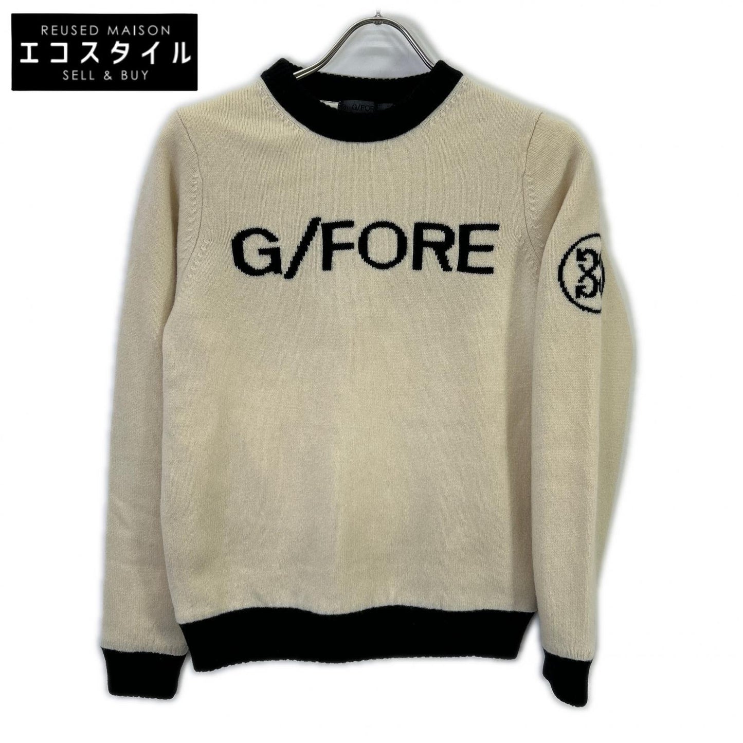 G/FORE ジーフォア アイボリー ウール×カシ×シルク ロゴ ニットトップス トップス