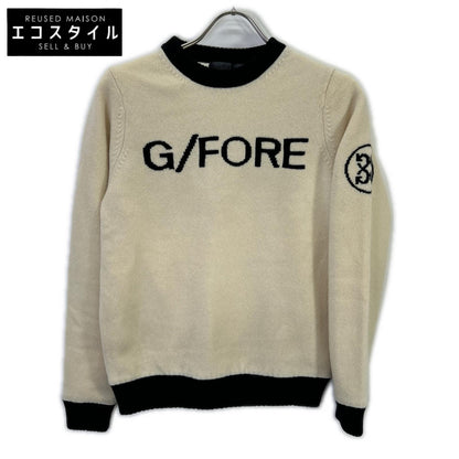 G/FORE ジーフォア アイボリー ウール×カシ×シルク ロゴ ニットトップス トップス